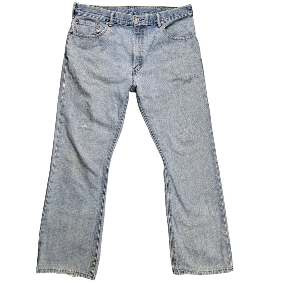 Levi's 517 100% Cotton Stonewash Distressed Boot Cut Jeans SZ 38x32